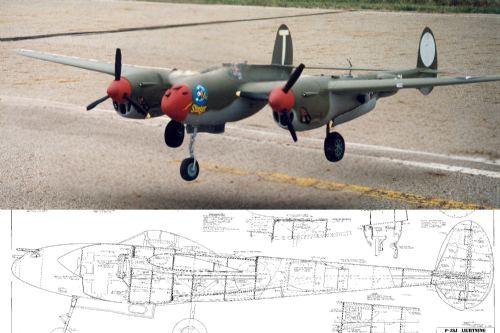 P-38 Lightning plan by Ziroli